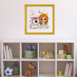 Wallity Cuadro decorativo enmarcado Multicolor 32 x 32 cm